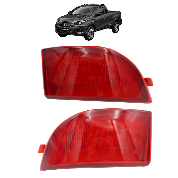 Par Refletor Olho Gato Parachoque Traseiro Strada 2014 2015 2016 2017 2018 2019 2020