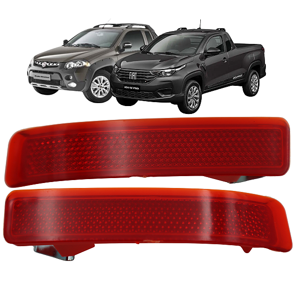 Par Refletor Olho Gato Parachoque Traseiro Nova Strada 2020 Strada 2004 A 2013