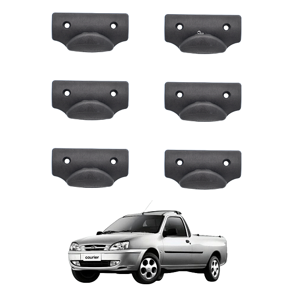 Kit com 6 Ganchos da Caçamba Ford Courier 1997 A 2013