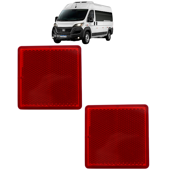 Par Refletor Olho Gato Parachoque Traseiro Ducato 1998 Até 2014