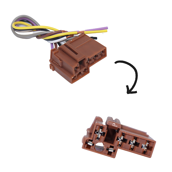 Chicote Plug Conector Botao Vidro Eletrico Gol G5 6 Vias