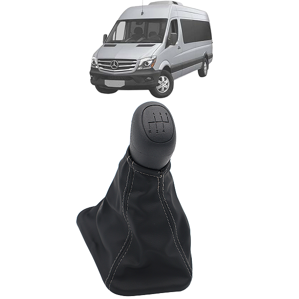 Coifa Câmbio Com Manopla Sprinter 5M 2003 04 05 06 07 08 09 10 2011 Grafite Bola Cinza