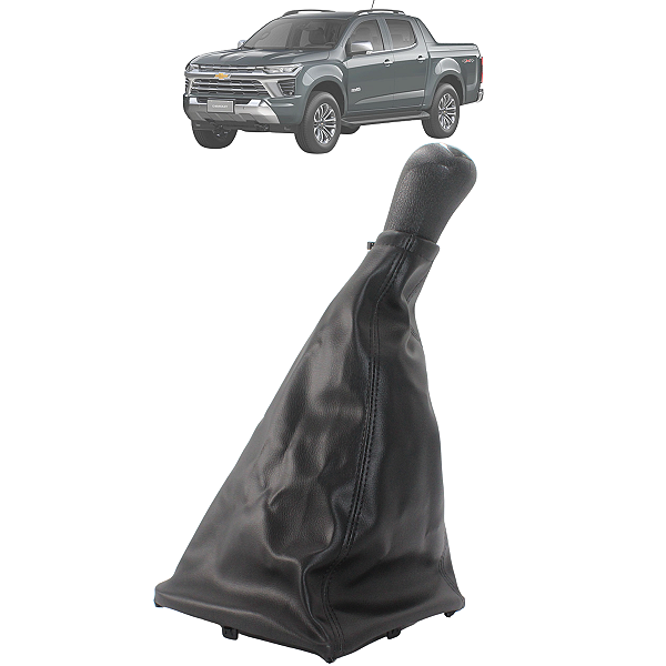 Kit Coifa Cambio Manopla S10 2012 2013 2014 2015 2016 2017 2018 5 Marchas Preto