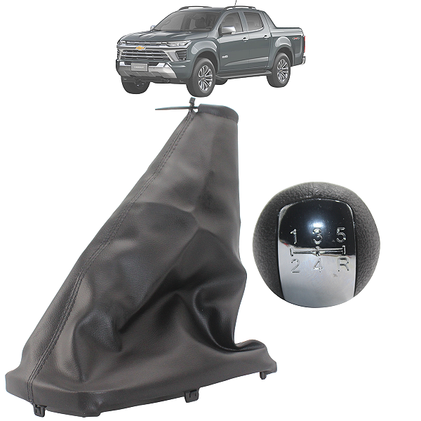 Manopla Bola Coifa Do Cambio S10 2012 2013 2014 2015 2016 2017 2018 5 Marchas Tampa Cromada