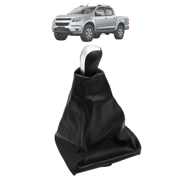 Kit Coifa De Cambio Bola Manopla S10 2012 2013 2014 2015 2016 2017 2018 Tampa Prata