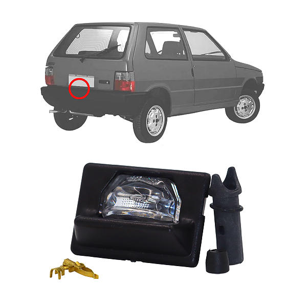 Lanterna Luz De Placa Com Soquete Fiat Uno 1985 86 87 88 89 90 A 2004