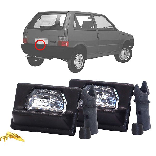 2 Lanterna Luz De Placa Com Soquete Fiat Uno 1985 Até 2004