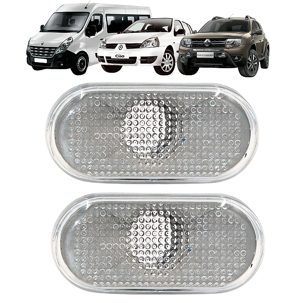2 Lanterna Lateral Paralama Pisca Seta Cristal Duster Kangoo Master Clio