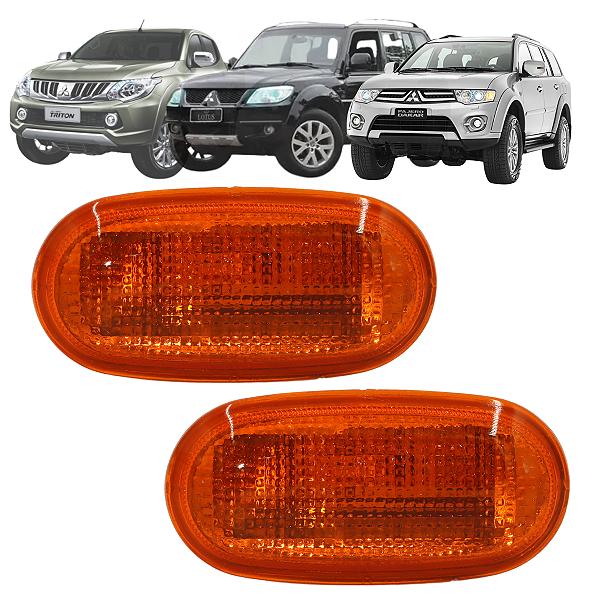 02 Lanterna Lateral Pisca Paralama Âmbar com LED L200 Triton Pajero TR4 Pajero Dakar Outdoor Sport