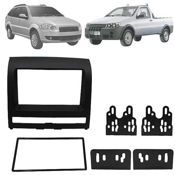 Moldura Do Painel 2 Din Multimidia Dvd Mp5 Palio Weekend Siena Strada Idea
