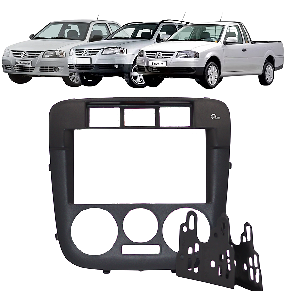Moldura Painel 2 Din Multimidia Dvd Mp5 Saveiro Parati Gol G4 2005 2006 2007