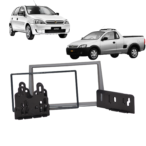 Moldura Painel 2 Din Multimidia Dvd Mp5 Corsa Hatch Sedan Meriva Vectra Montana