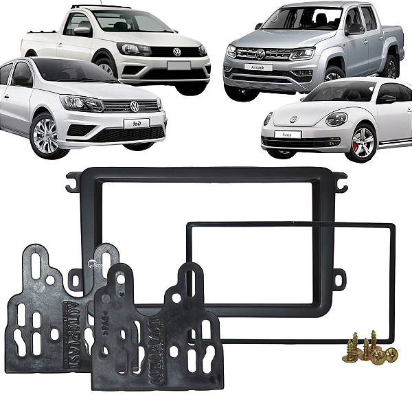 Moldura Painel 2 Din Multimidia Dvd Mp5 Fusca Tiguan Amarok Passat Variant