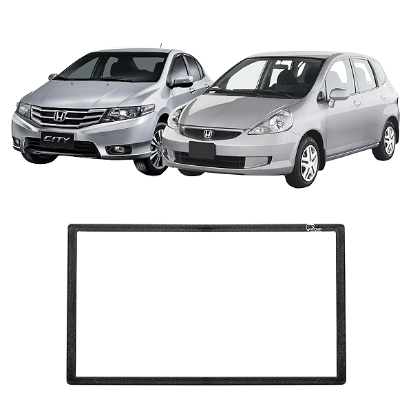 Moldura De Painel 2 Din Mp5 Multimídia Honda Fit City Dx Lx