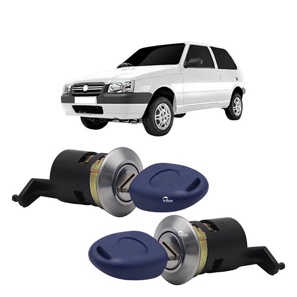 Par Cilindro Miolo Porta Dianteira Com Chave Uno 2004 A 2013