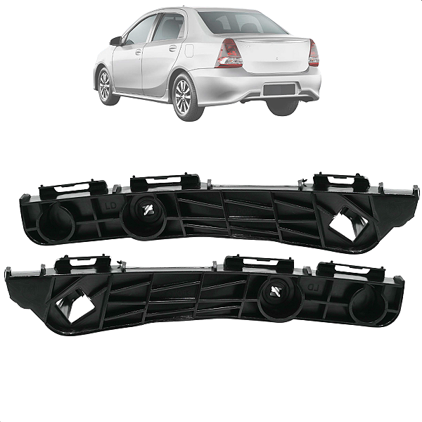 Par Suporte Guia Parachoque Etios Sedan 2013 14 15 16 17 18 A 2021 Traseiro