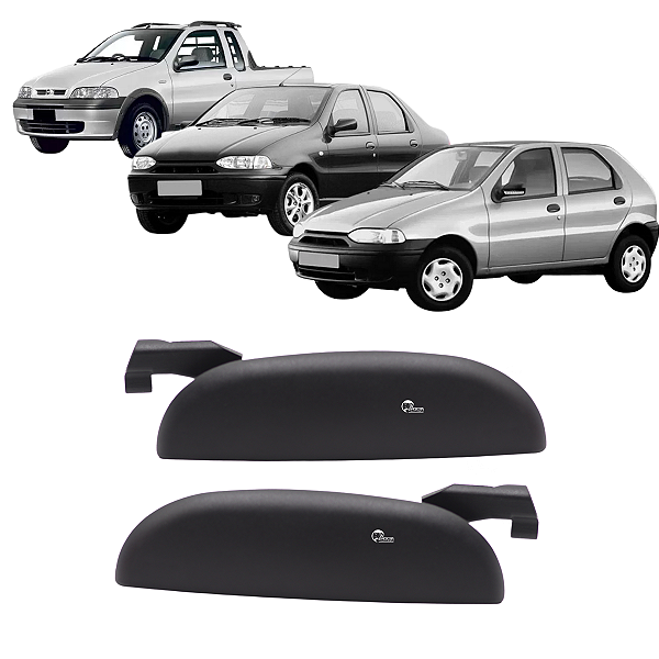 Kit Par Maçaneta Externa da Porta Dianteira Traseira Siena Palio Strada 2002 2003 2004