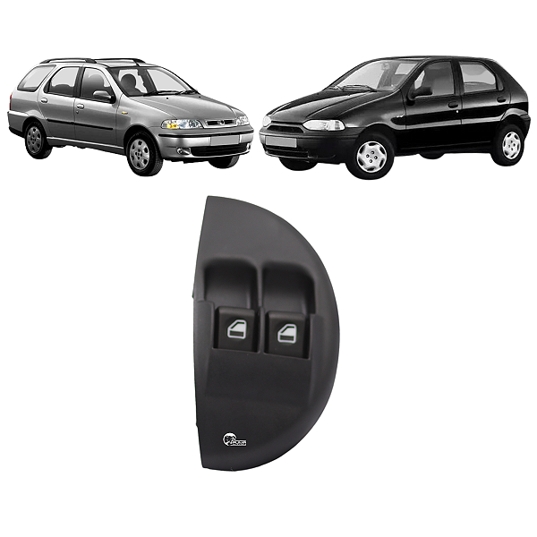 Botão Vidro Elétrico Duplo Esquerdo Verde Palio Siena Strada Palio 1996 a 2000