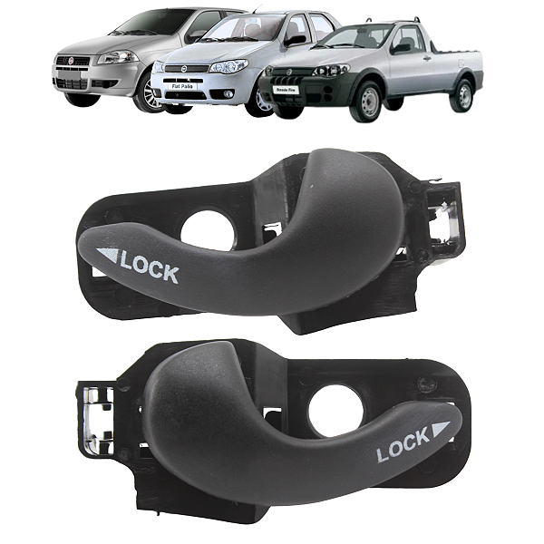 Kit Par Maçaneta Porta Dianteira Interna Palio Siena Strada Doblo Weekend Doblo Cargo Palio G1