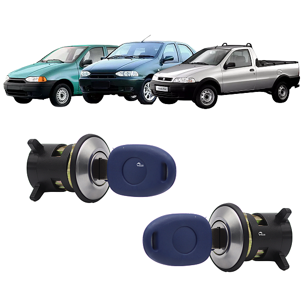 Kit Cilindro Miolo Porta Dianteira Strada Palio Siena Weekend 1996 1997 1998 1999 2000 2001 2002 2003 2004 Com Chave