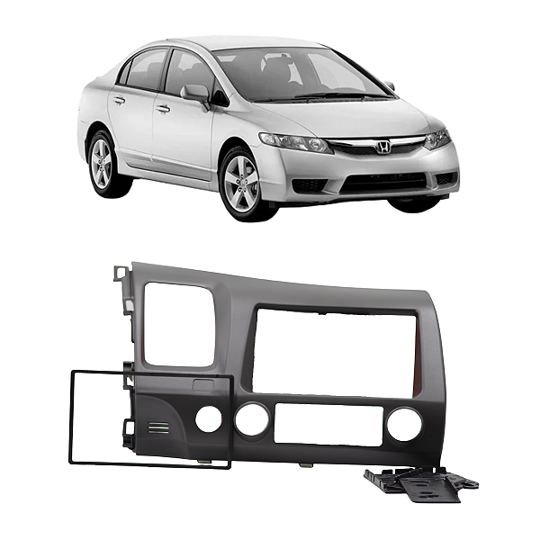 Moldura Multimidia Painel 2 Din Dvd Mp5 New Civic 2006 07 2008 2009 2010 2011