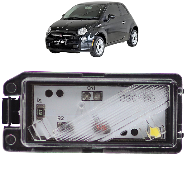 Lanterna Luz Placa  Fiat 500 2012/... Com LED Conector Quadrado