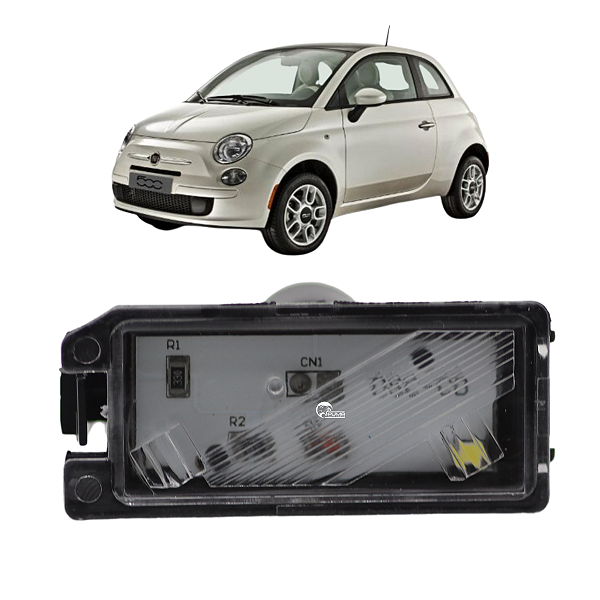 Lanterna Luz Placa Fiat 500 2012 Com Led Conector Redondo Lado Direito