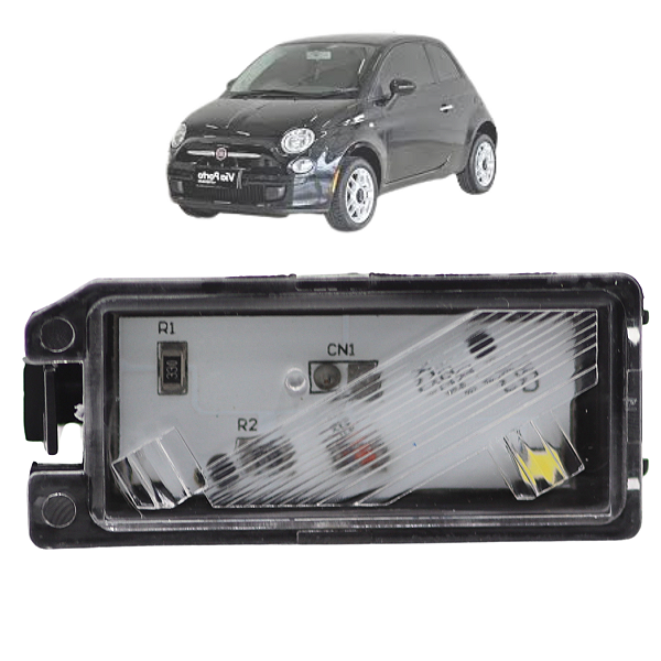Lanterna Luz Placa Fiat 500 2012 Com Led Conector Redondo Lado Direito