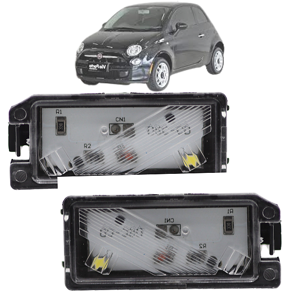 2 Lanterna Luz De Placa Fiat 500 2012 Com LED Conector Redondo