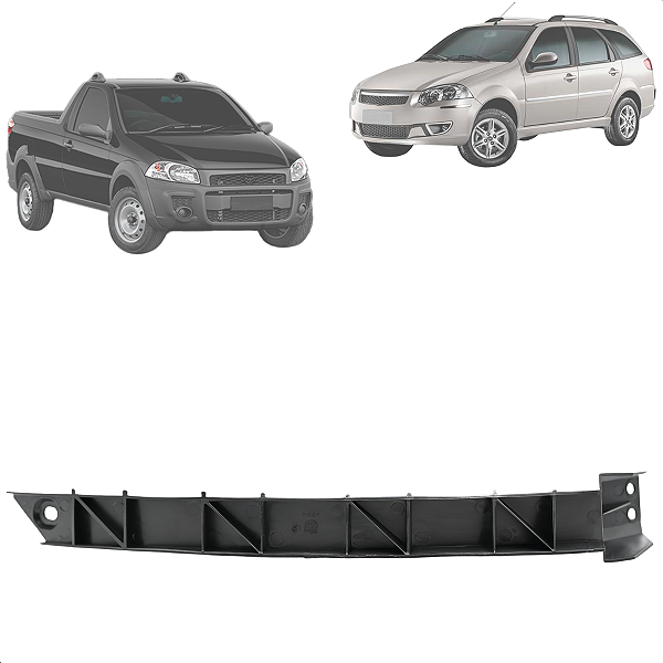 Guia Direita Parachoque Dianteiro Strada Fase 3/4 Palio Siena Weekend 2008 A 2012