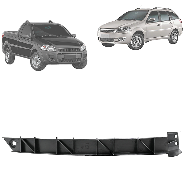 Guia Direita Parachoque Dianteiro Strada Fase 3/4 Palio Siena Weekend 2008 A 2012