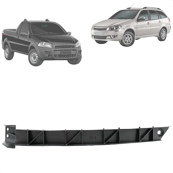 Guia Parachoque Dianteiro Esquerdo Strada Fase 3/4 Palio Siena Weekend 2008 A 2012