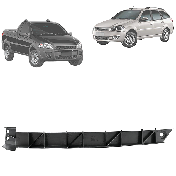 Guia Parachoque Dianteiro Esquerdo Strada Fase 3/4 Palio Siena Weekend 2008 A 2012