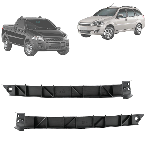 Par Suporte Guia Parachoque Dianteira Palio Siena Weekend Strada Fase 3/4