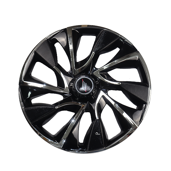 Calota Unidade Aro 14 Universal Preto Cromado Todos Carros DS4 Black Chrome
