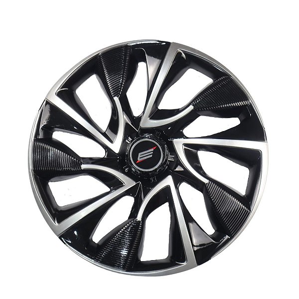 Calota Universal Preto com Prata Todos Carros no Aro 14 Esporte DS4 Black Silver