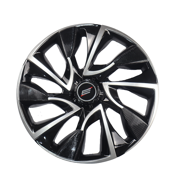 Jogo com 4 Calotas Esportivas DS4 Black Silver Preto com Prata