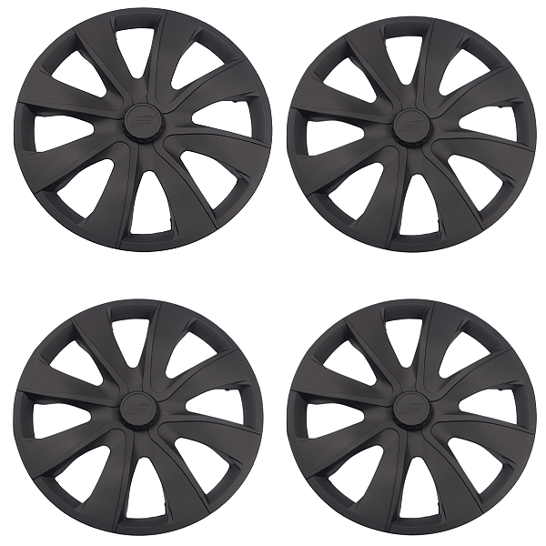 Jogo 4 Calotas Universal Aro 14 Prime Fosk Black Preto Fosco