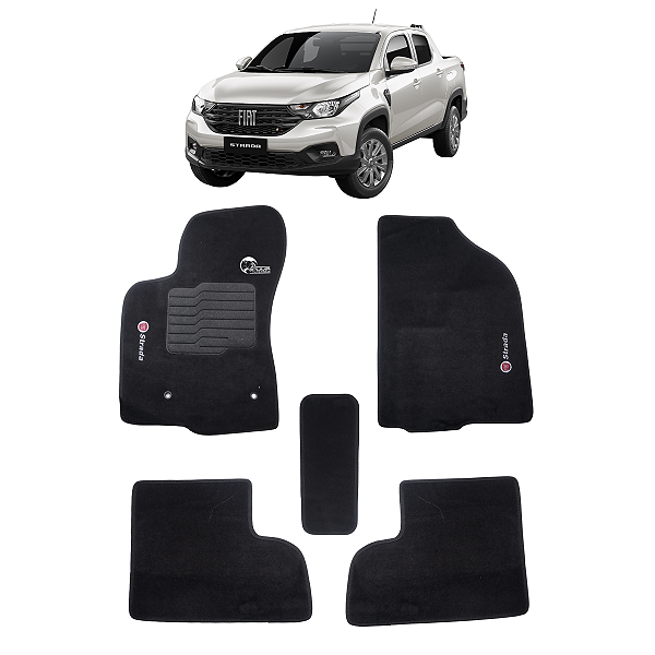 Tapete Fiat Strada 2020 2021 Carpete Logo Bordado
