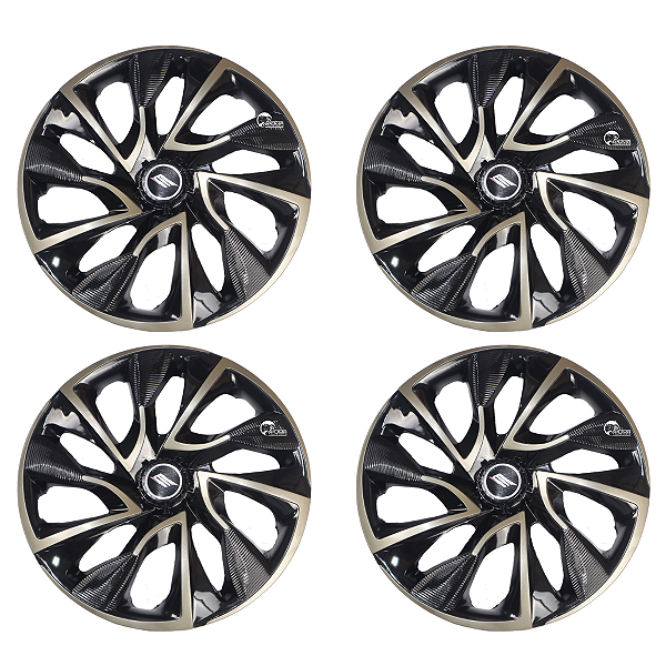 Jogo 4 Calotas Universal Ds4 Gold Preto Aro 14