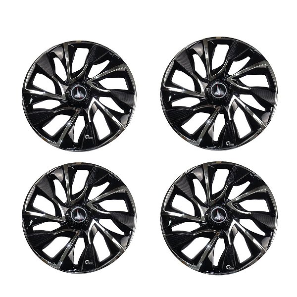 Jogo 4 Calotas Universal DS4 Silver Cup Prata Todos Carros no Aro 13