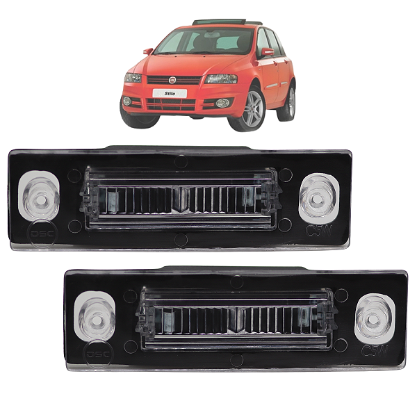 02 Lanterna Placa Fiat Stilo 2002 2003 2004 2005 Até 2011 Luz Placa