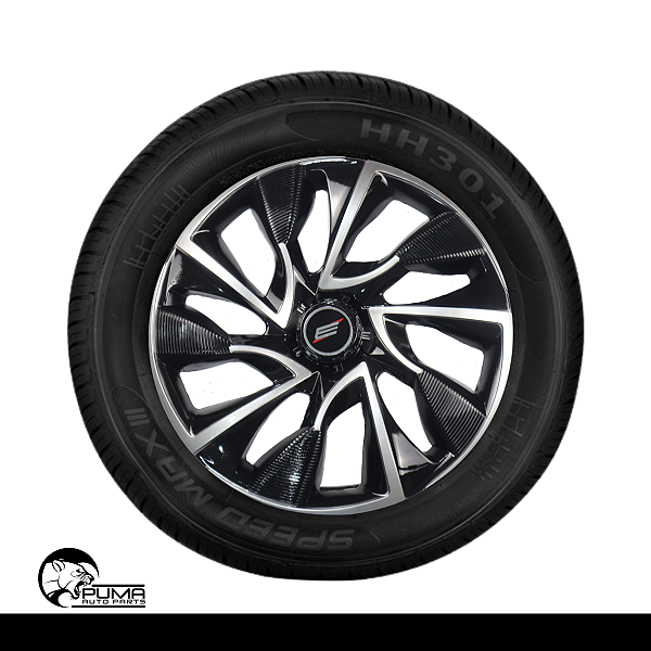 Kit com 4 Calotas DS4 Black Silver Preto com Prata Aro 15