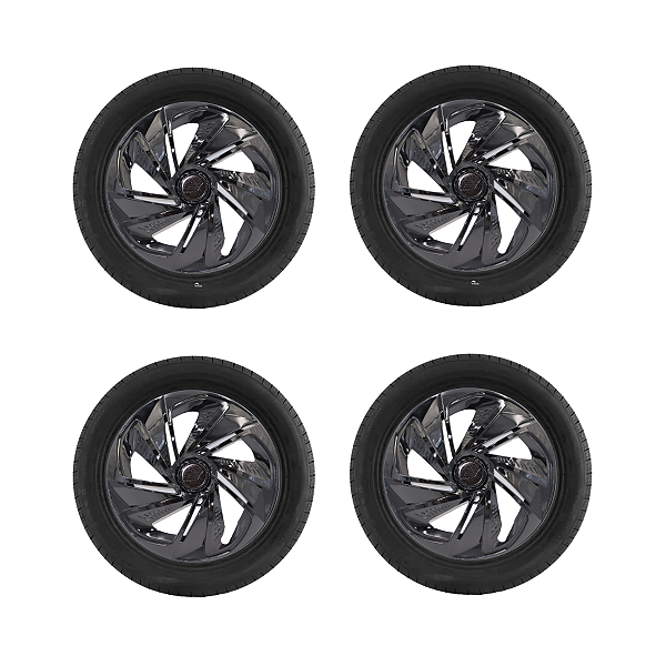 Kit 4 Calota Esportiva Aro 13 Nitro Preto Universal