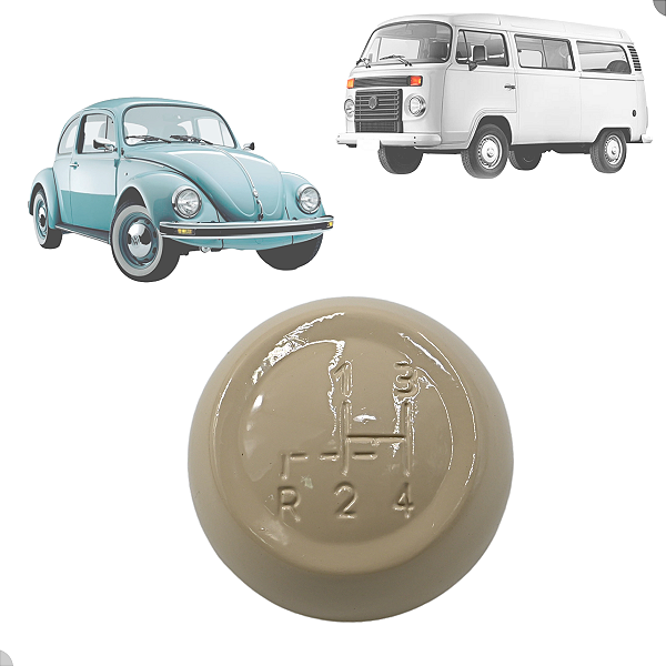 Manopla Bola De Cambio 4 Marchas Brasilia Fusca Karmann Ghia Kombi Bege 12MM