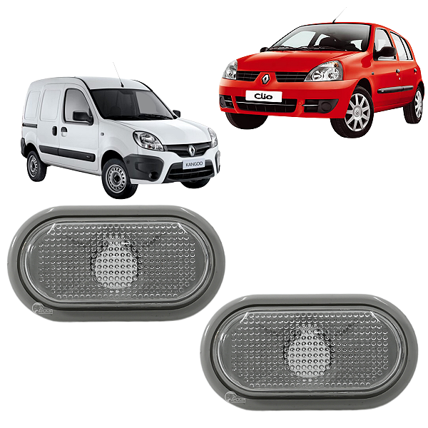 2 Lanterna Seta Pisca Lateral Kangoo Clio Master Moldura Cinza
