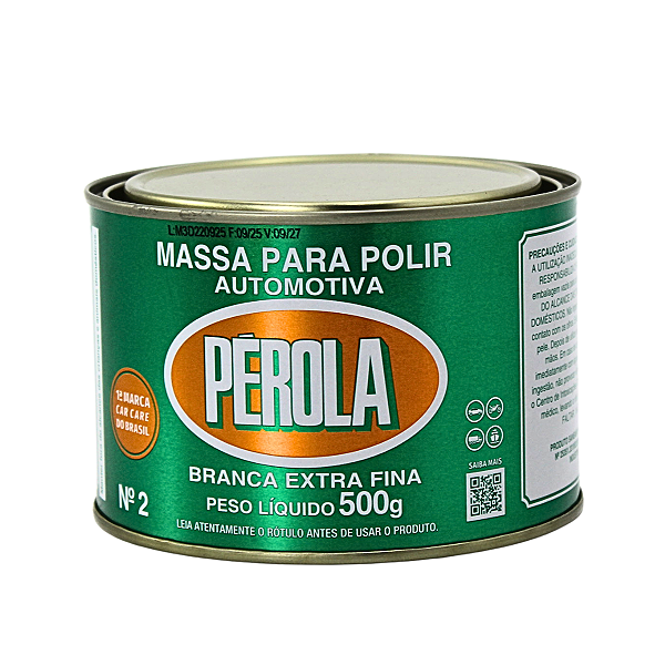 Massa De Polir Automotiva N.2 Branca Extra Fina Pérola 500g