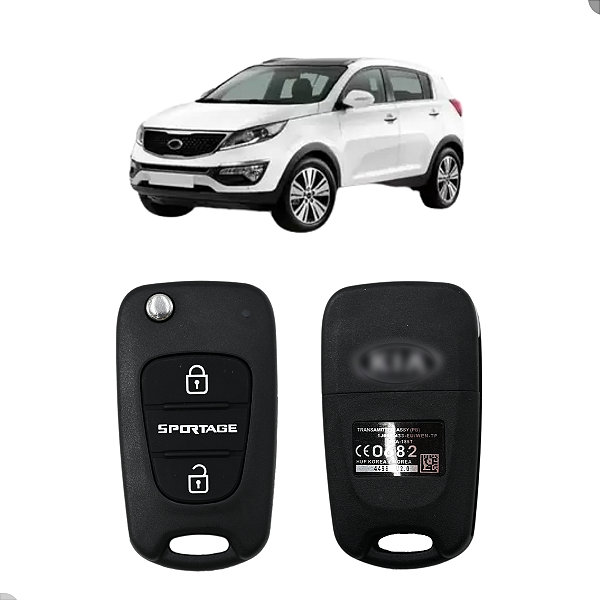 Carcaça Chave Canivete Sportage 2009 2010 2011 2012 2013 2014 2015 3 Botões