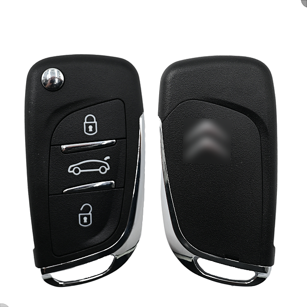 Chave Canivete Novo Modelo C3 C4 2013 2014 Com Suporte de Bateria 3 Botões