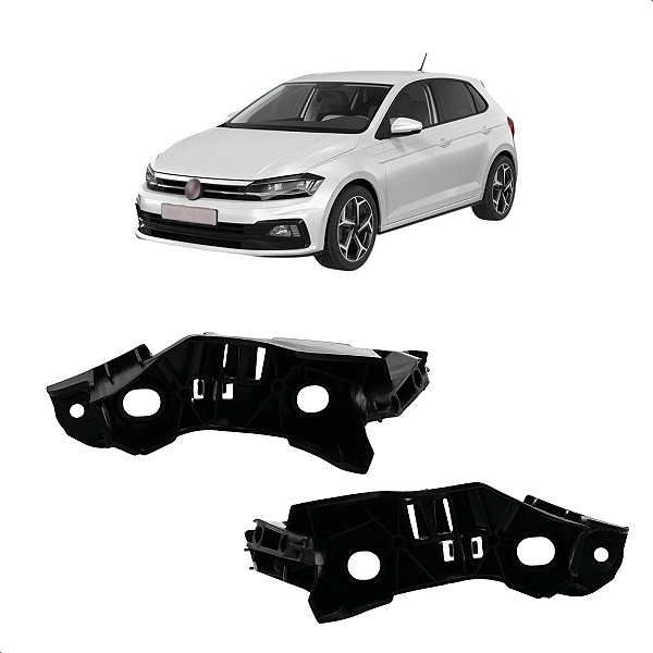 Par Suporte Guia Parachoque Dianteiro Polo Virtus 2018 2019 2020 2021 2022
